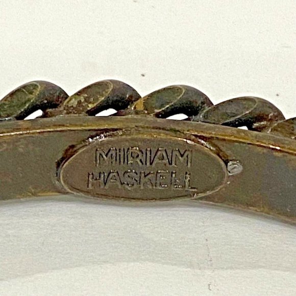 Miriam Haskell Bronze Goldtone Chain Bangle Bracelet Set of 3 - Picture 2 of 6